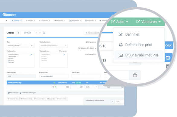 Factuur als PDF direct per e-mail versturen