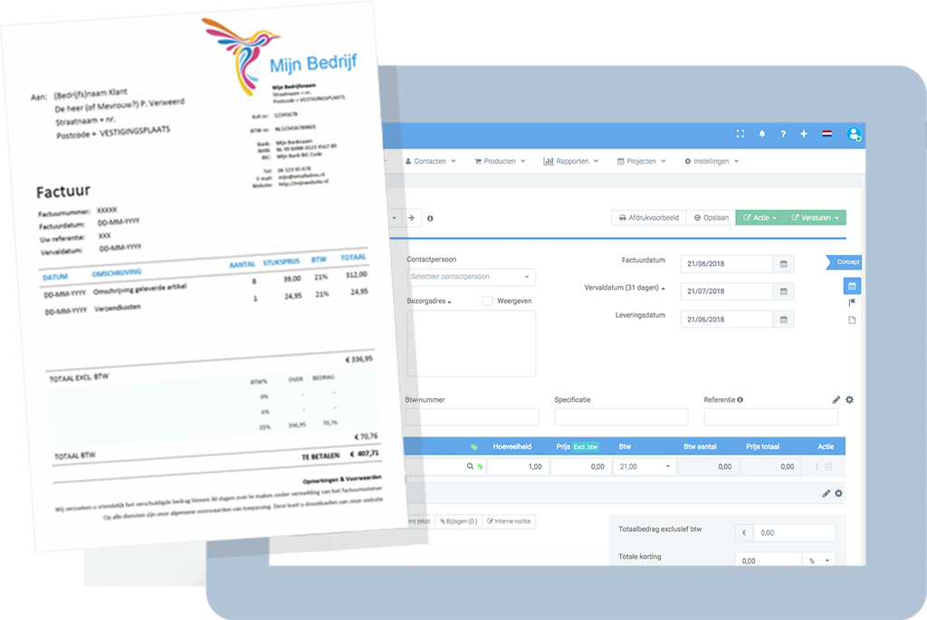 Administratiepakket van Facturatie Office