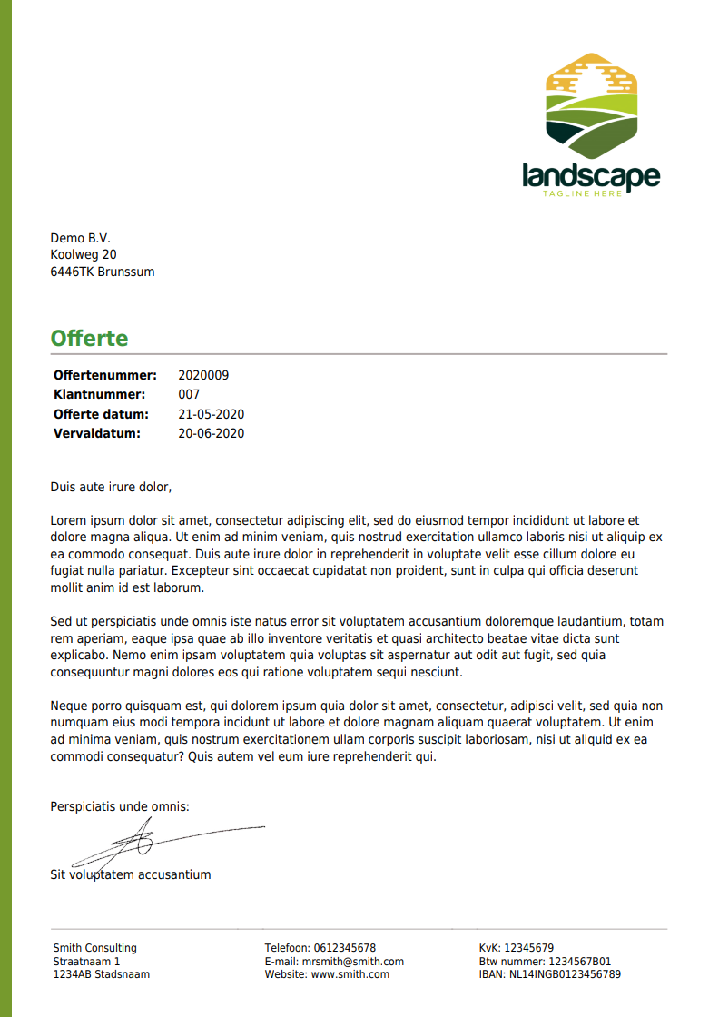 Begeleidende offerte brief voor een optimale offerte maken