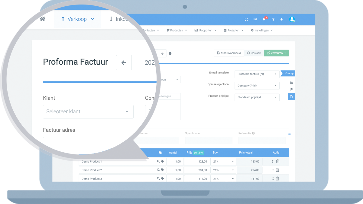 Proforma Facturen maken doe je met Facturatie Office